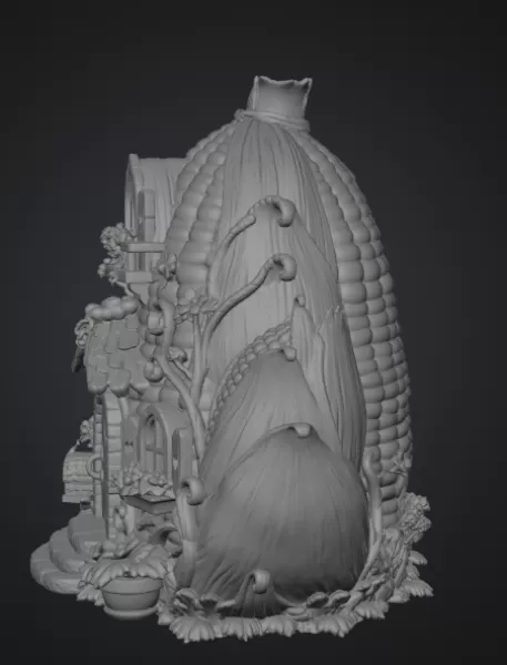 Corn Cottage STL File for 3D Print - Model preview 9