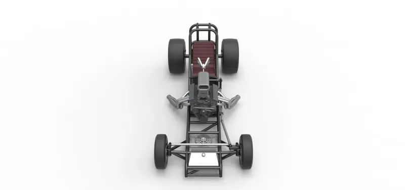 Vintage Front engine dragster Base Version 4 Scale 1:25 - Model preview 8