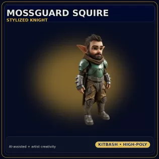 Fantasy Character Collection – Stylized Adventurer Kitbash Pack - Model thumbnail 12