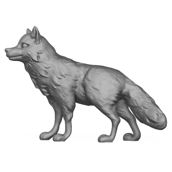 3D Printable Cartoon Wolf - Model preview 3