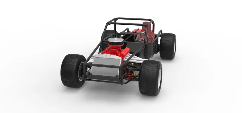 Vintage Semi-Late Model Stock Car Base Scale 1:25 - Model preview 5