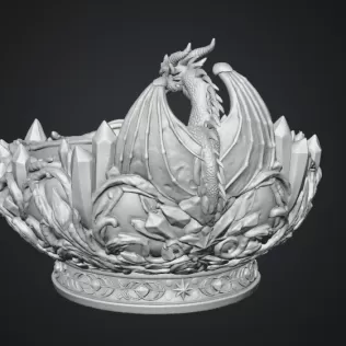 Celestial Crystal Dragon Bowl STL File for 3D Print - Model thumbnail 16