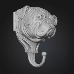 Steampunk Dog Wall Hook - Model thumbnail 4