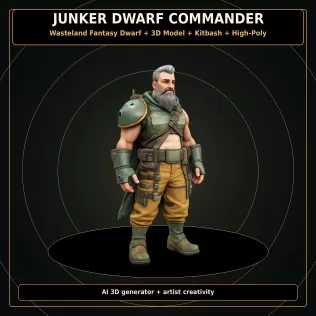 Dwarf Heroes Fantasy Warrior Kitbash Pack – High-Poly 10 Char - Model thumbnail 14