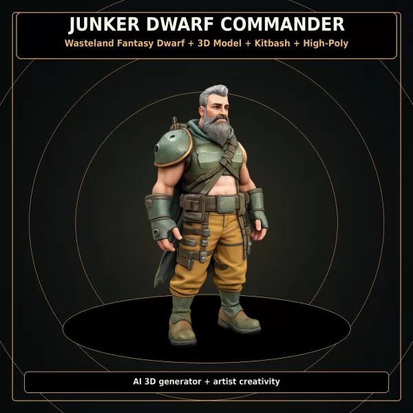 Dwarf Heroes Fantasy Warrior Kitbash Pack – High-Poly 10 Char - Model preview 14