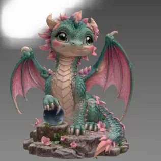 Blossom Baby Dragon STL File for 3D Print - Model thumbnail 7