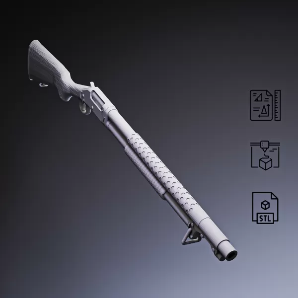 M1897 Pump-Action Shotgun - Model preview 7