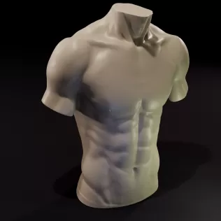 Candle with detailed muscular male torso - Model thumbnail 1