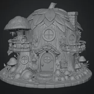 Enchanted Tree House Cottage STL File for 3D Print - Model thumbnail 11