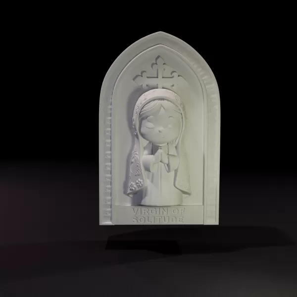 Virgin of Solitude - 3D PRINTABLE MODEL - Model preview 2