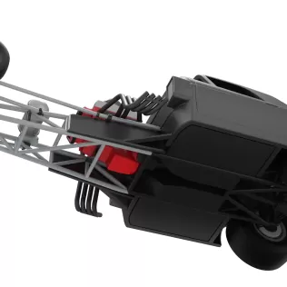 Front engine old school dragster with shell V12 Scale 1:25 - Model thumbnail 3