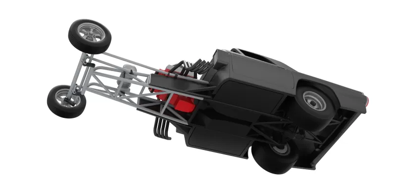 Front engine old school dragster with shell V12 Scale 1:25 - Model preview 3