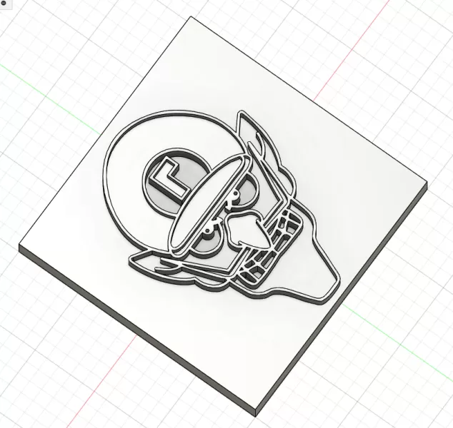 Plaque tête de Waluigi - Model preview 2