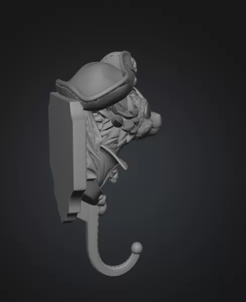 Pirate Dragon Key Holder STL File for 3D Print - Model preview 11