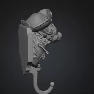 Pirate Dragon Key Holder STL File for 3D Print - Model thumbnail 11
