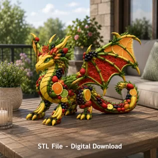Fruit Harvest Dragon STL File for 3D Print - Model thumbnail 2