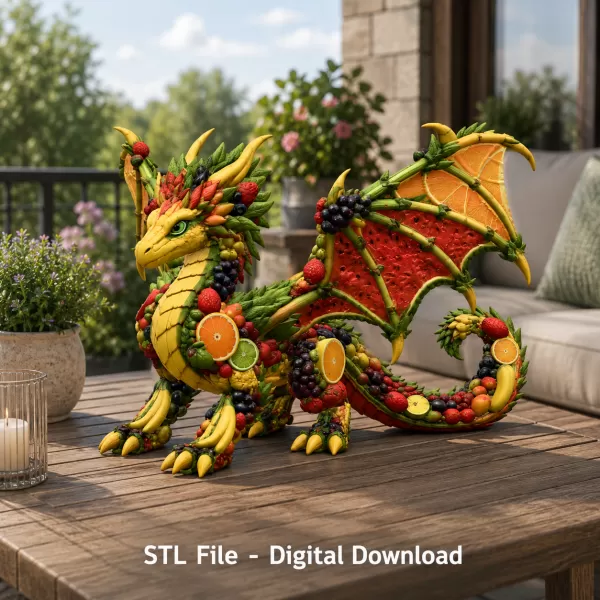 Fruit Harvest Dragon STL File for 3D Print - Model preview 2