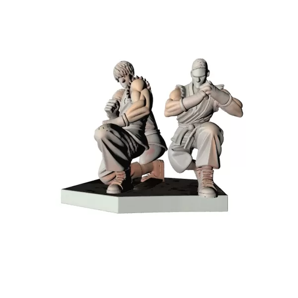 Three Street Fighters Action Scene - Model preview 5