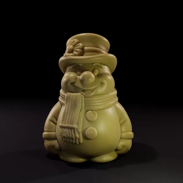Jolly Snowman Gentleman with Top Hat and Scarf - Model preview 1