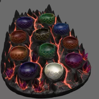 Volcanic Dragon Egg Mountain Organizer STL File for 3D Print - Model thumbnail 7