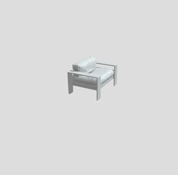modern wooden armchair - Model preview 2