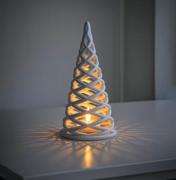 Christmas Tree Candle Holder | Spiral Modern Holiday Light Decor - Model preview 1