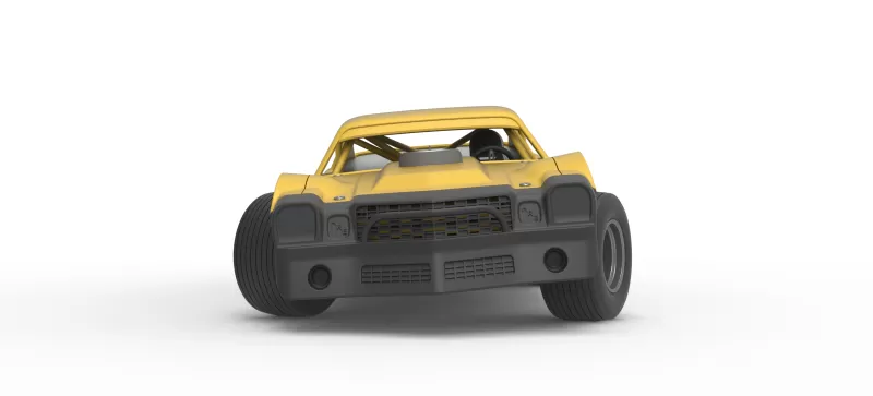 Vintage Dirt late model Race car V2 while turning Scale 1:25 - Model preview 7