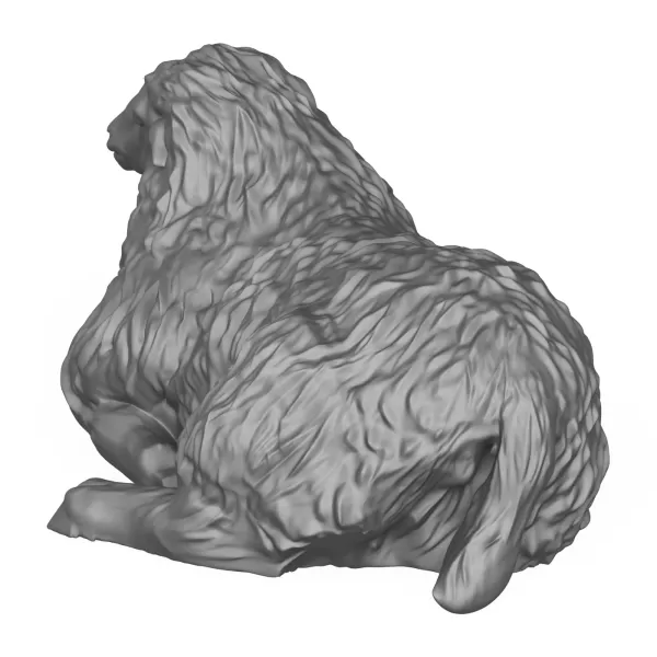 Sitting Sheep 3D Print Model - Model preview 3