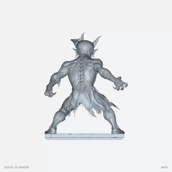 Horned Goblin Warrior - STL - Model preview 4