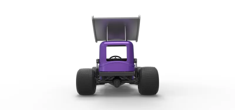 Vintage Winged Supermodified stock car for Dirt Scale 1:25 - Model preview 16