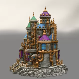 Steampunk Fantasy Castle STL File for 3D Printing - Model thumbnail 4