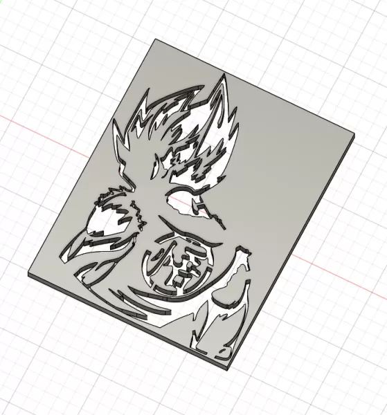 Silhouette San Goku - Dragon Ball Wall art - Model preview 2