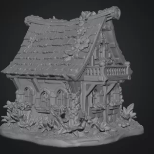 Enchanted Bloom Cottage STL File for 3D Printing - Model thumbnail 12