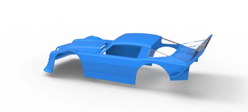 Shell of Vintage Dirt late model Race car Version 3 Scale 1:25 - Model preview 11