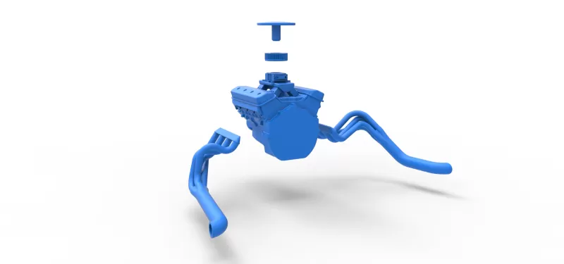 Engine of Vintage Asphalt Modified stock car Scale 1:25 - Model preview 18