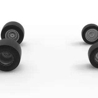 Wheel Set of Vintage Pavement Silver Crown Car Scale 1:25 - Model thumbnail 9