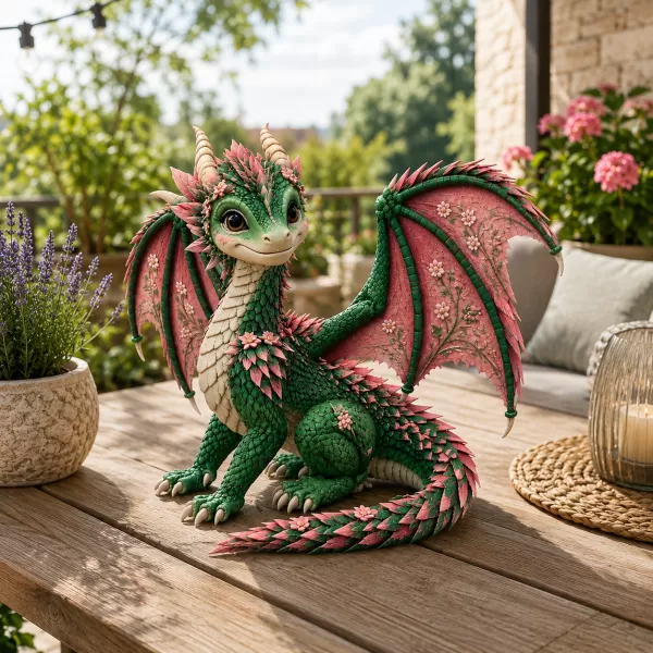 Blossom Meadow Dragon STL File for 3D Print - Model preview 1