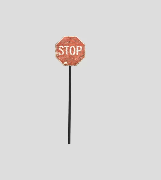 Simple Stop Sign - Model preview 1