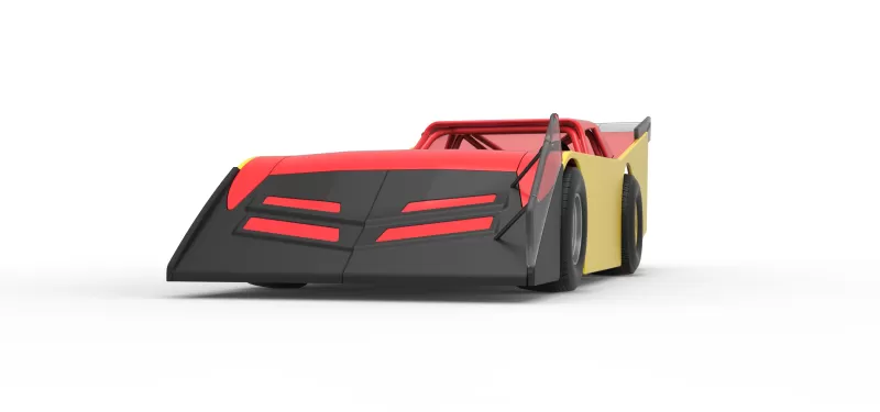 Vintage Dirt late model Race car Version 5 Scale 1:25 - Model preview 6