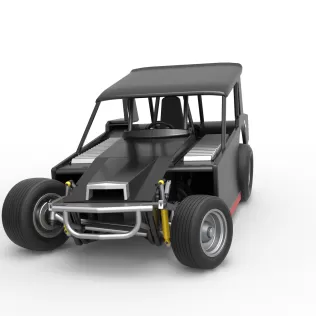 Vintage Dirt Modified stock car V6 while turning Scale 1:25 - Model thumbnail 5