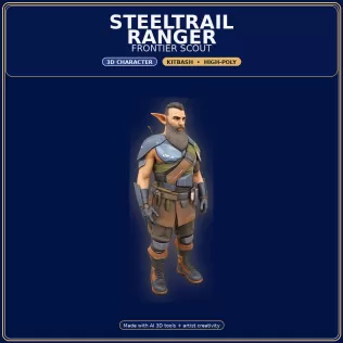 Stylized Elf Hero Pack – 10 Character Variants | Kitbash | - Model thumbnail 18