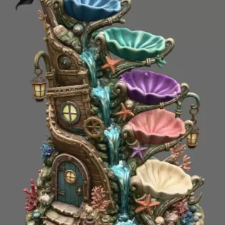 Enchanted Shipwreck Shell Bowl Organizer STL File for 3D Print - Model thumbnail 5