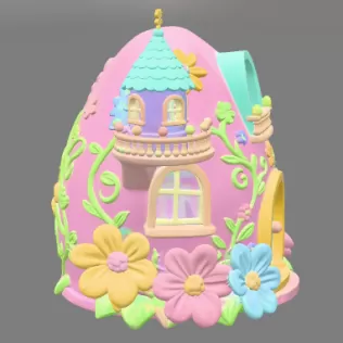 Fantasy Egg Fairy House STL File 3D Printable - Model thumbnail 7