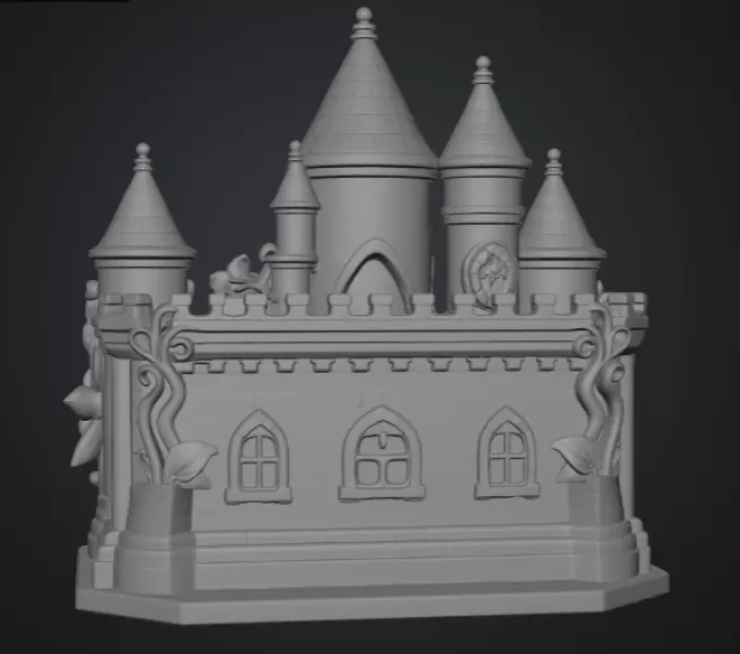 Enchanted Heart Blossom Castle STL File for 3D Print - Model preview 14