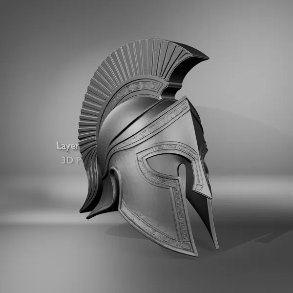 Ancient Greek Spartan Warrior Helmet - Model preview 2