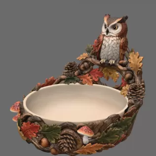 Autumn Owl Bowl Organizer STL File for 3D Print - Model thumbnail 9