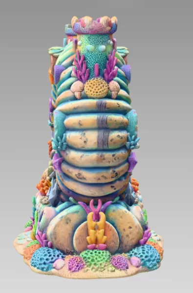 Nautilus Seashell Fantasy House – Ocean Coral Cottage STL | 3D P - Model preview 5