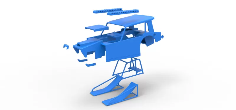 Shell of Vintage Dirt Modified stock car Version 6 Scale 1:25 - Model preview 17