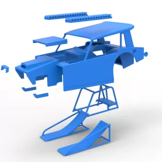 Shell of Vintage Dirt Modified stock car Version 6 Scale 1:25 - Model thumbnail 17