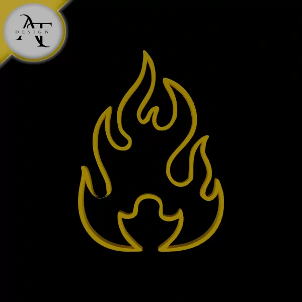 Simple Flame Symbol - 2D Art - Model preview 1